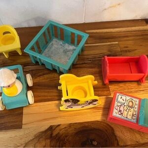 Vintage Fisher Price nursery baby set